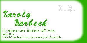 karoly marbeck business card